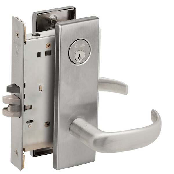 Schlage Grade 1 Classroom Mortise Lock, Conventional Cylinder, S123 Keyway, 17 Lever, N Escutcheon, Satin Ch L9070P 17N 626 - main